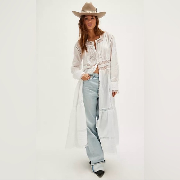 NWOT Free People Keepsake Maxi Top- Ivory